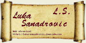 Luka Sanadrović vizit kartica